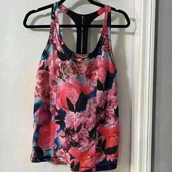 LULULEMON Lightened Up Racerback Singlet Tank in Secret Garden Pink Floral - Picture 6 of 11
